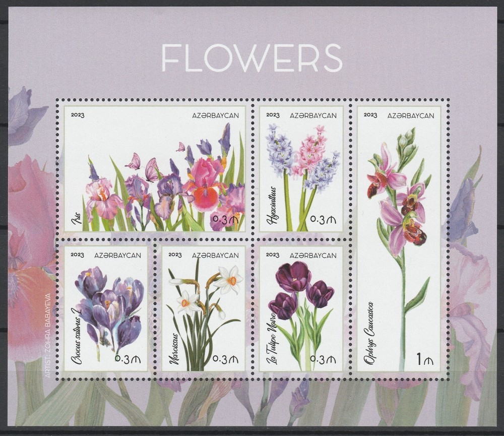 Azerbaijan 2023 Flowers MNH sheet