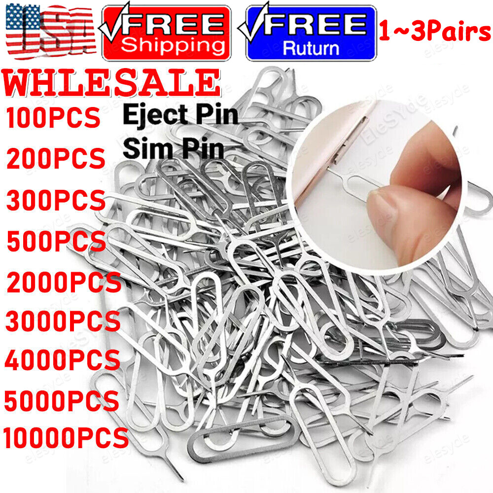 SIM Ejector Pin Tool Eject Sim Tray Open Needle Key For iPhone For Samsung Lot