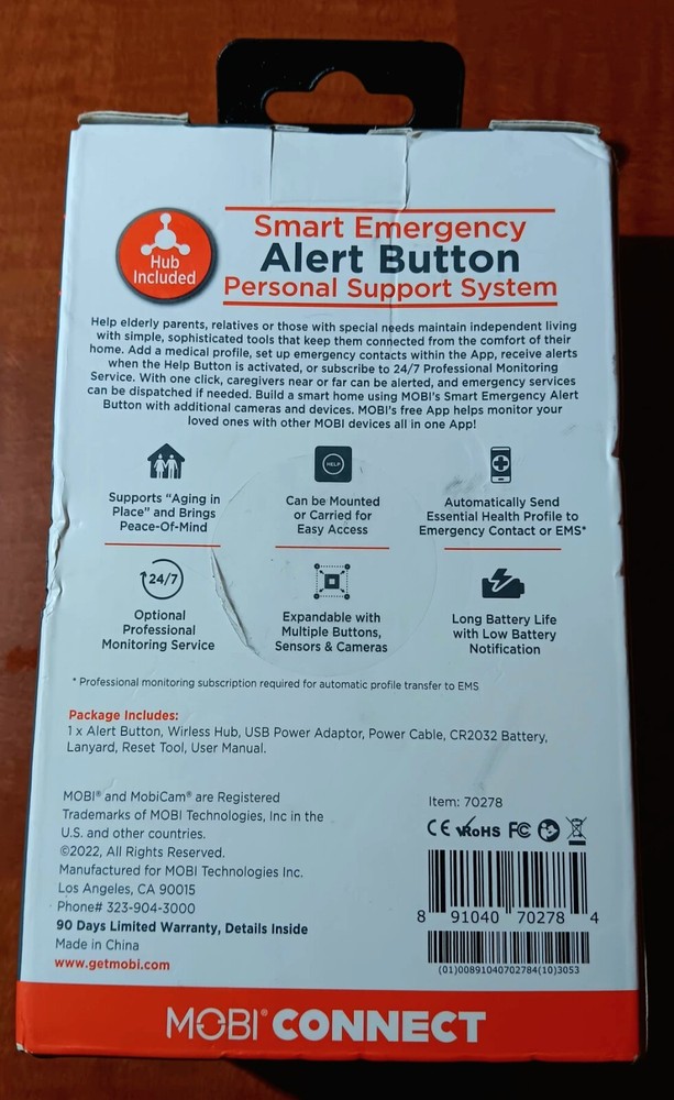MOBI Connect Smart Bluetooth Alert Button