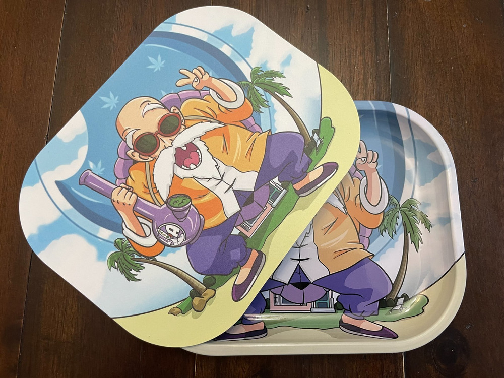 Premium Rolling Tray Ash Tray Magnet DBZ Master Roshi 7inx5.5in