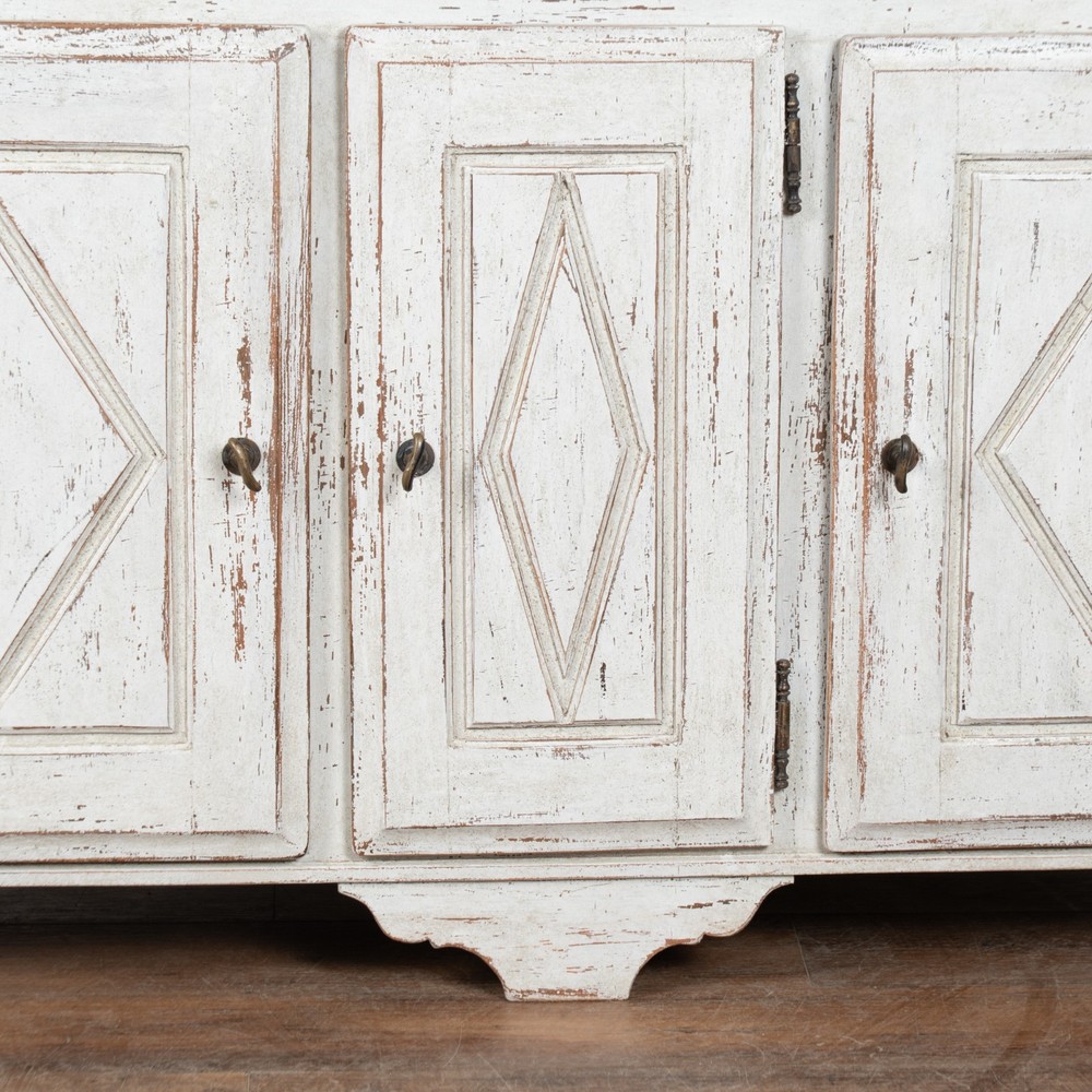 20th Century Swedish White Painted Oak Sideboard Buffet