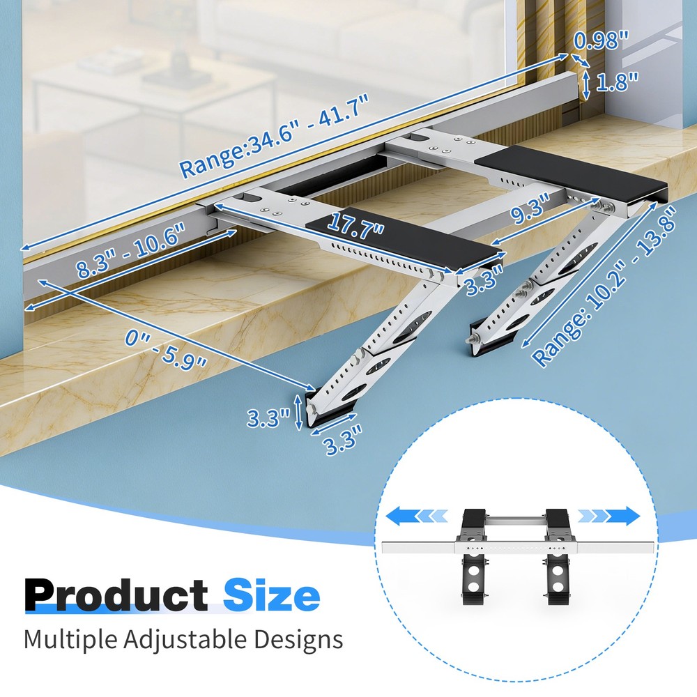 Adjustable Window AC Bracket,Upgraded Conditioner Support Bracket No Drill