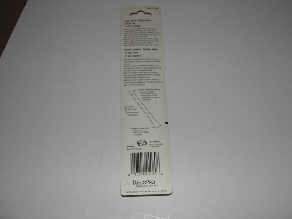 Dasco Pro 408 Cold Chisel, 3/4-Inch