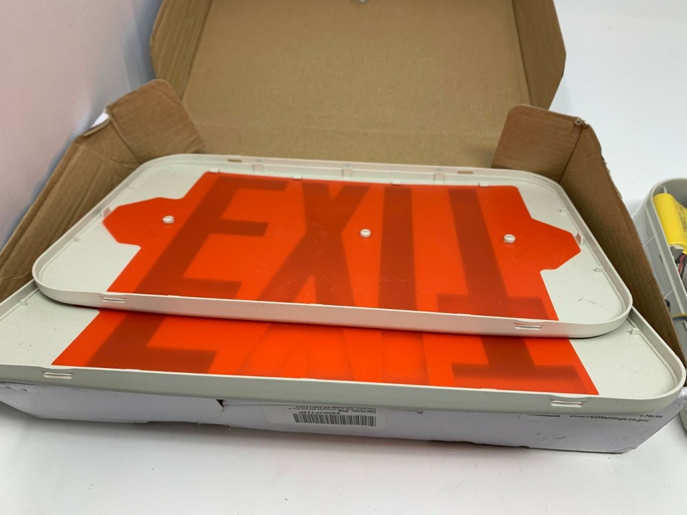 Ciata Lighting All LED Decorative Exit Sign / Emergency Light Combo with Backup