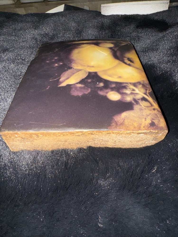 Sid Dickens T-227 Still Life Memory Tile Retired Fruit Pear Grapes FREE SHIP