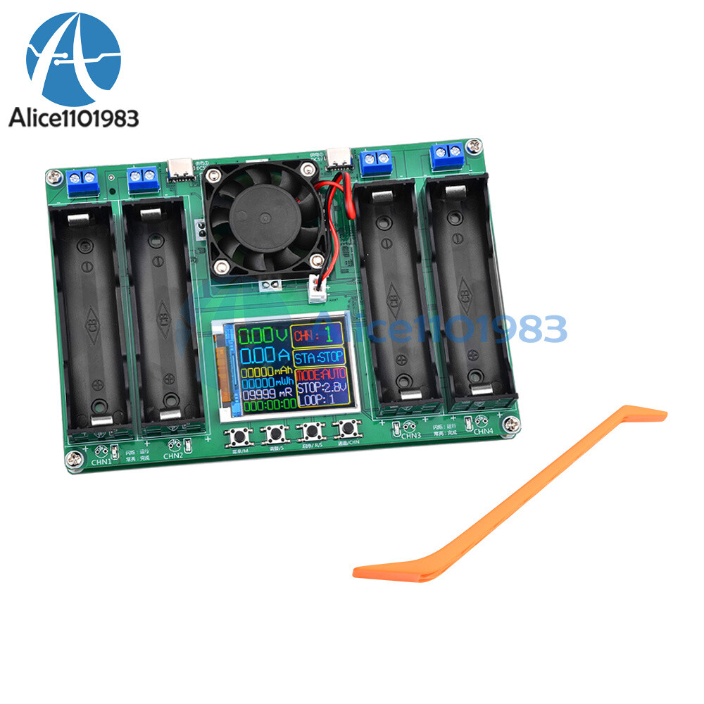 18650 Battery Capacity Resistance Detector Automatic Charging Discharging 4 CH