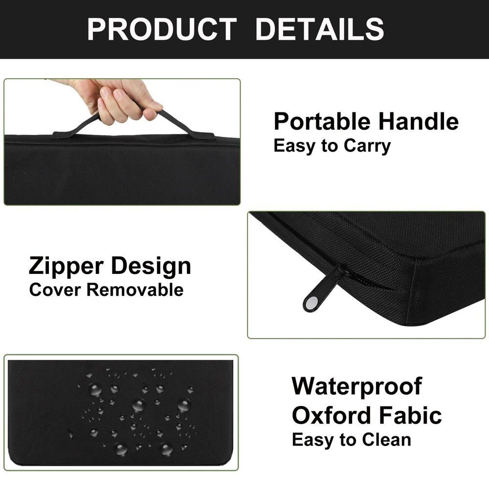 UCOMFEEL Portable Stadium Seat Cushions with Handle, 2 Medium, Black - 2 Pack