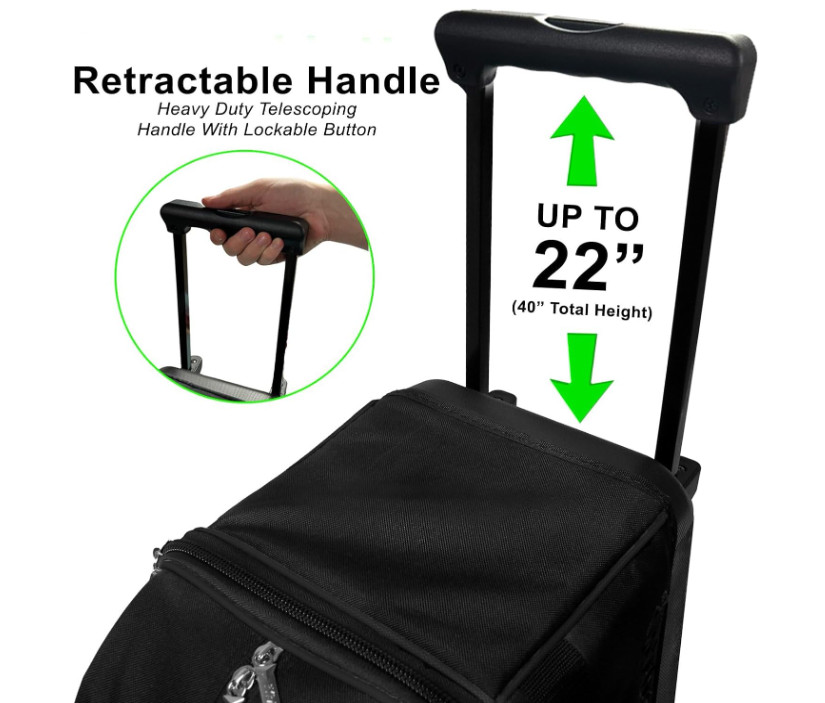 Prime Double Roller 2 Ball Bowling Bag , Large Separate Compartment for Bowling