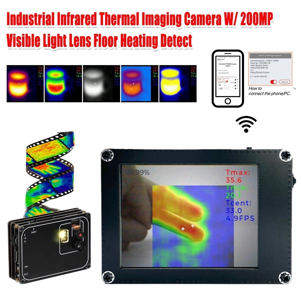 Thermometer Infrared Thermal Imager Visible Light Heating Detect Imaging Camera