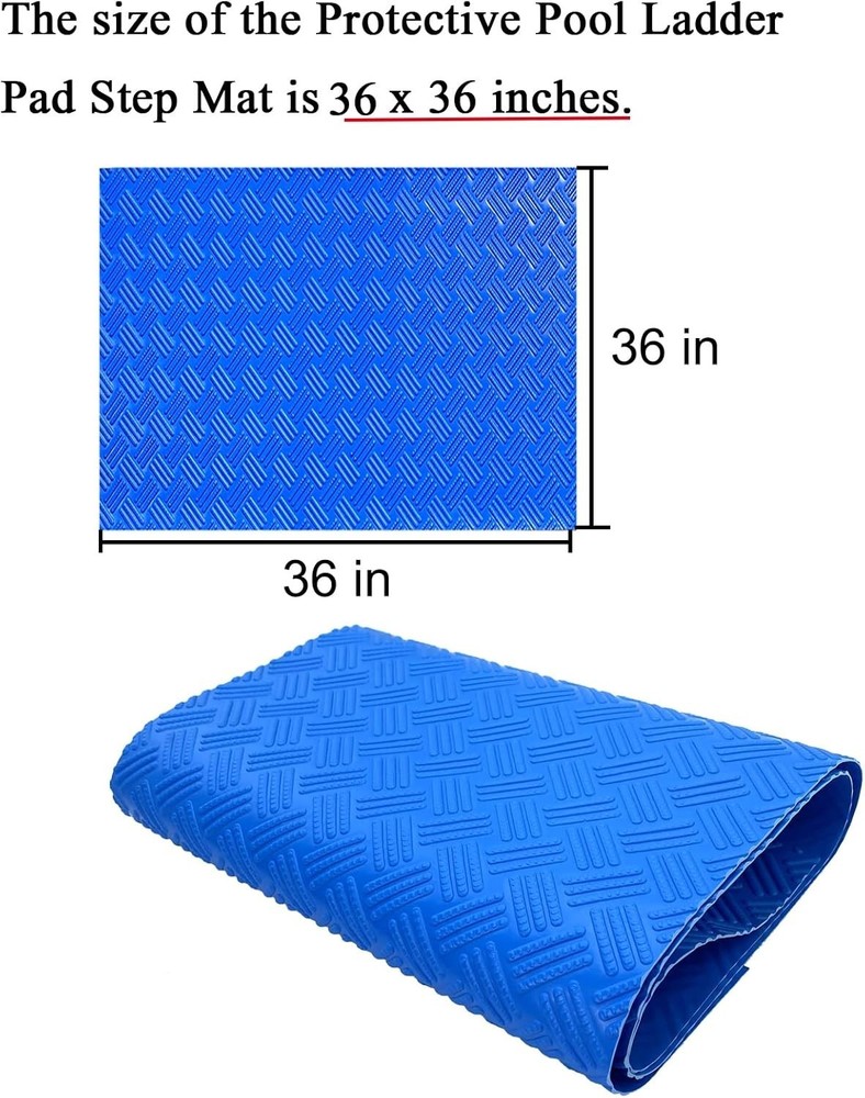 Protective Pool Step Mat - 36x36 Inch, Blue