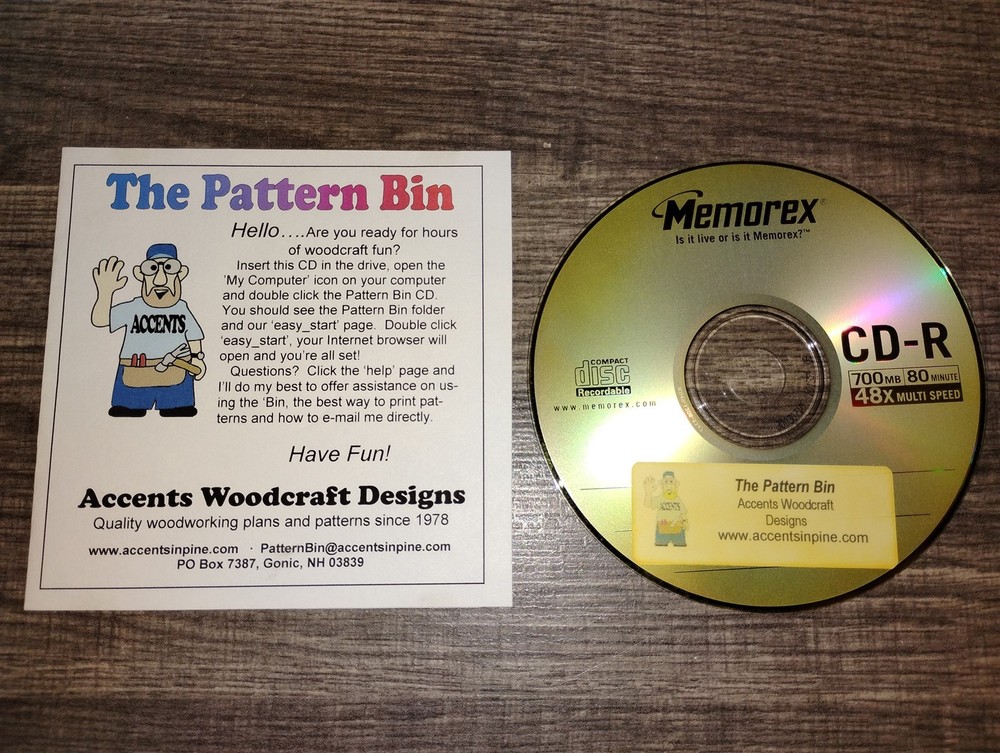 The Pattern Bin Accents Woodcraft Designs PC CD-ROM 2003 Windows 95/98/2000/XP