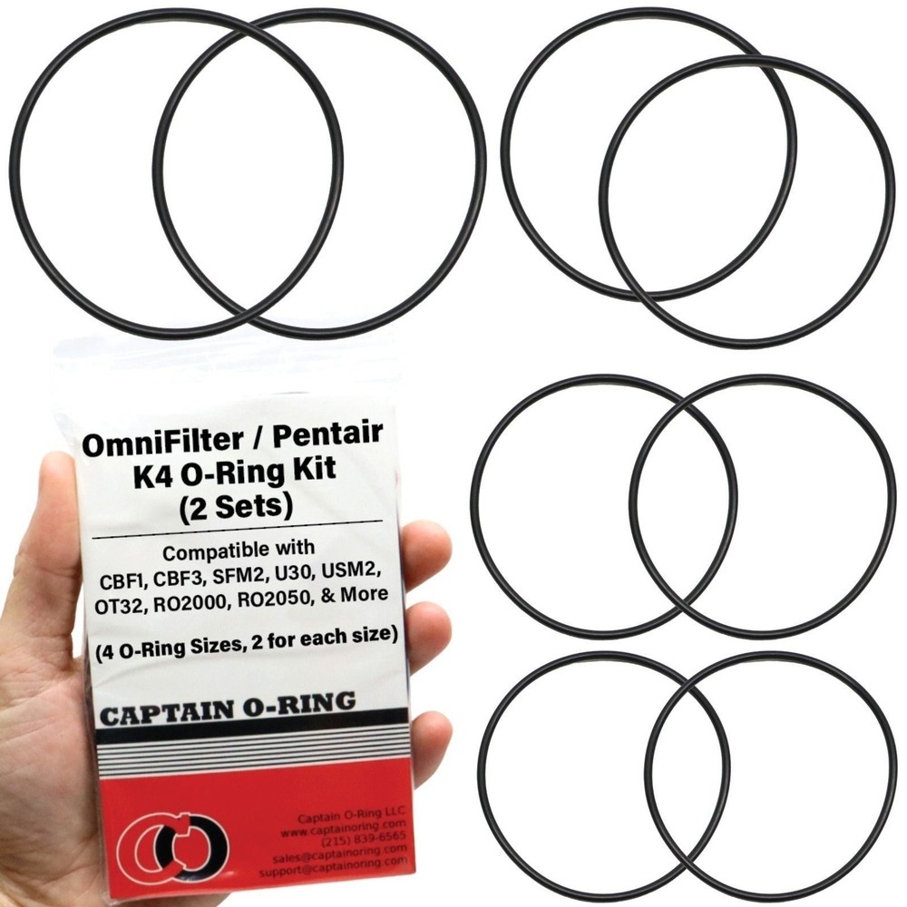 Captain O-Ring OmniFilter K4 Replacement Water Filter ORing Kit (2 Sets, 8pcs)