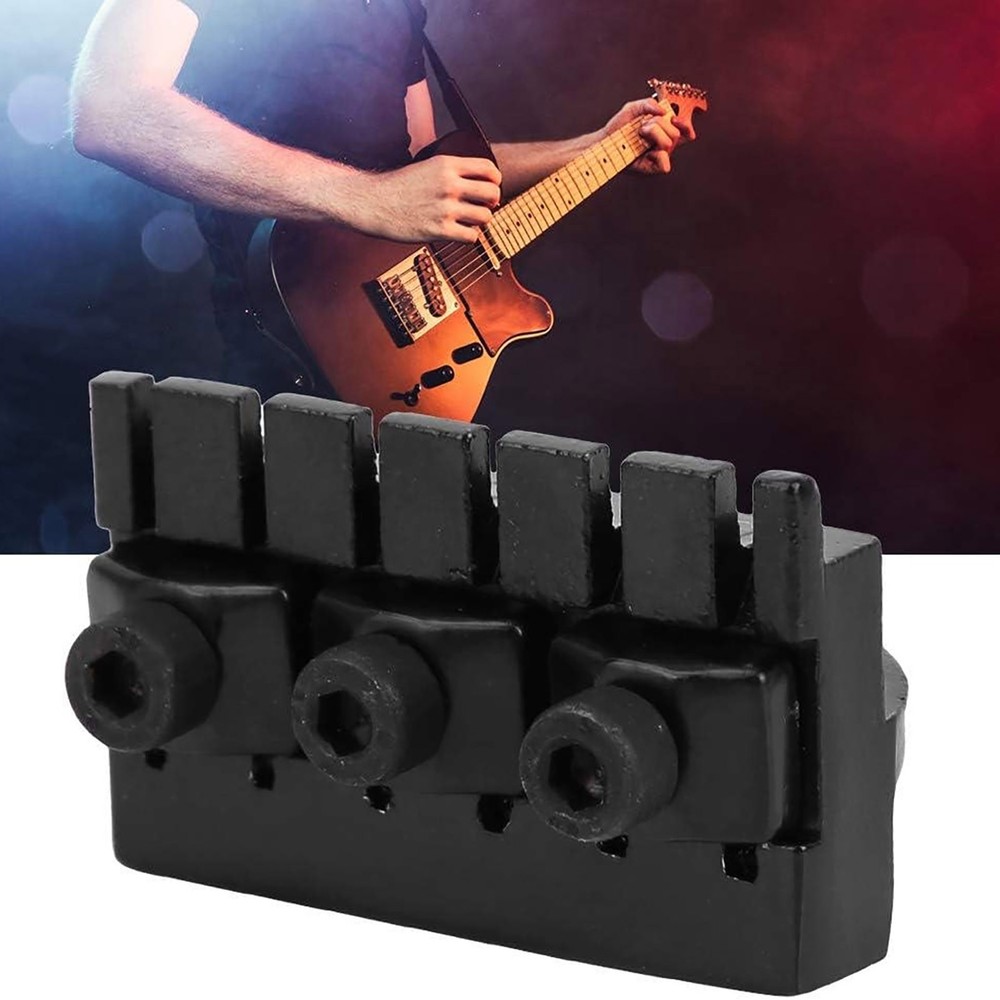 Headless Guitar Lock Nut Hardware Assembly for 6-String Models Black Zinc Alloy