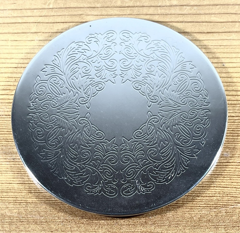 Vintage Engraveable Silver-Plated, Coaster Set (7 — 3.5” Coasters & 4.5” Base)