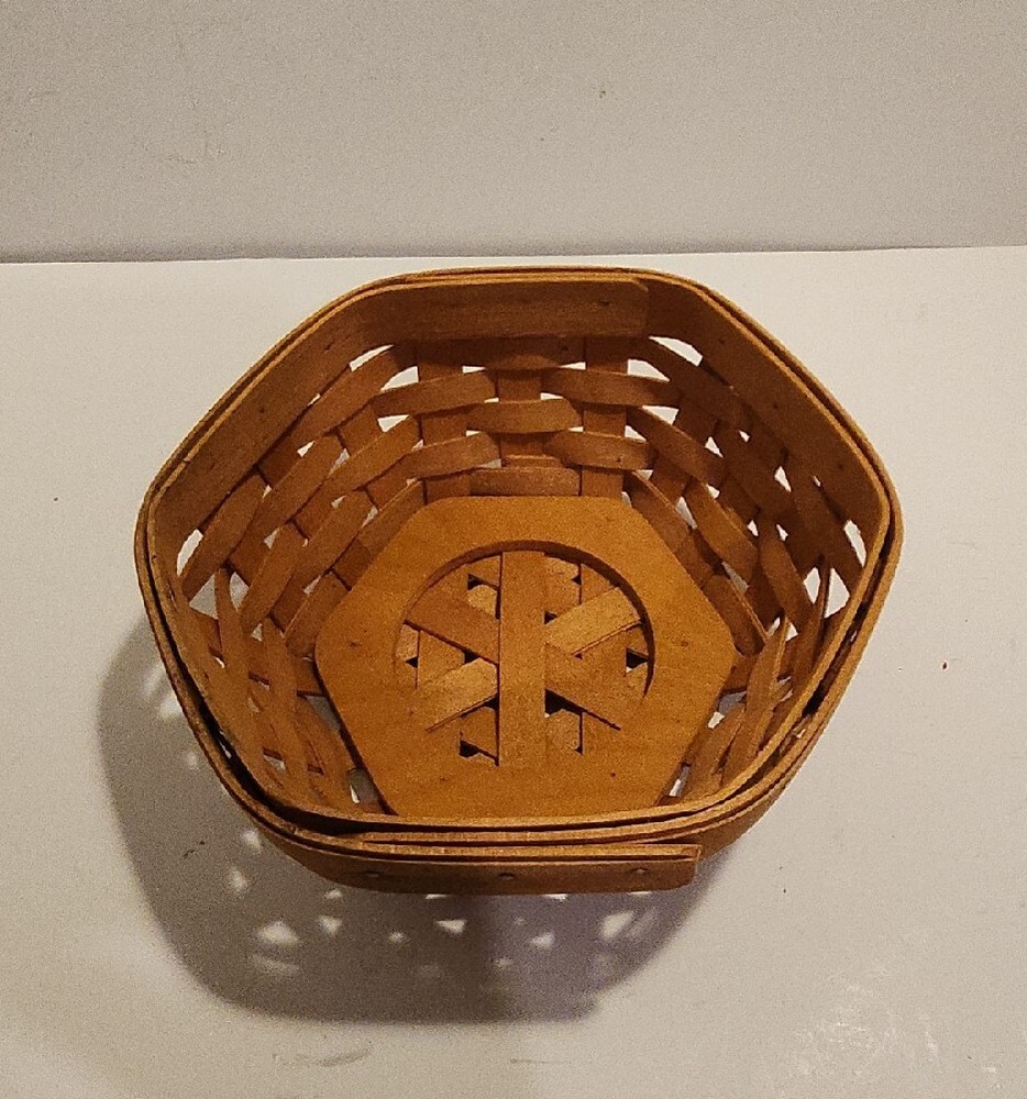 2 Longaberger Hexagon Baskets. 9" And 7"