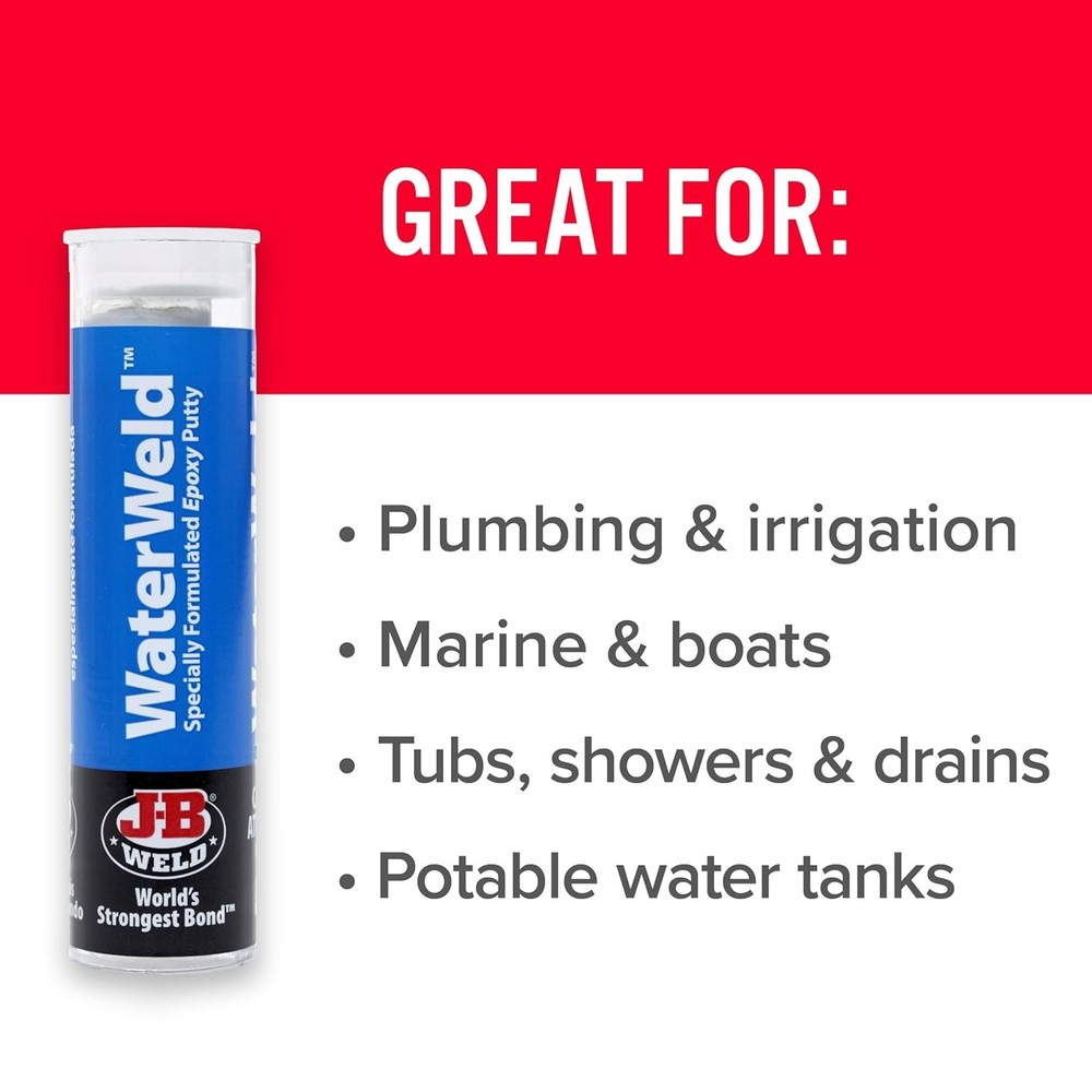 2 oz WaterWeld Epoxy Stick - Fast Curing, Underwater Repair Solution, Off White