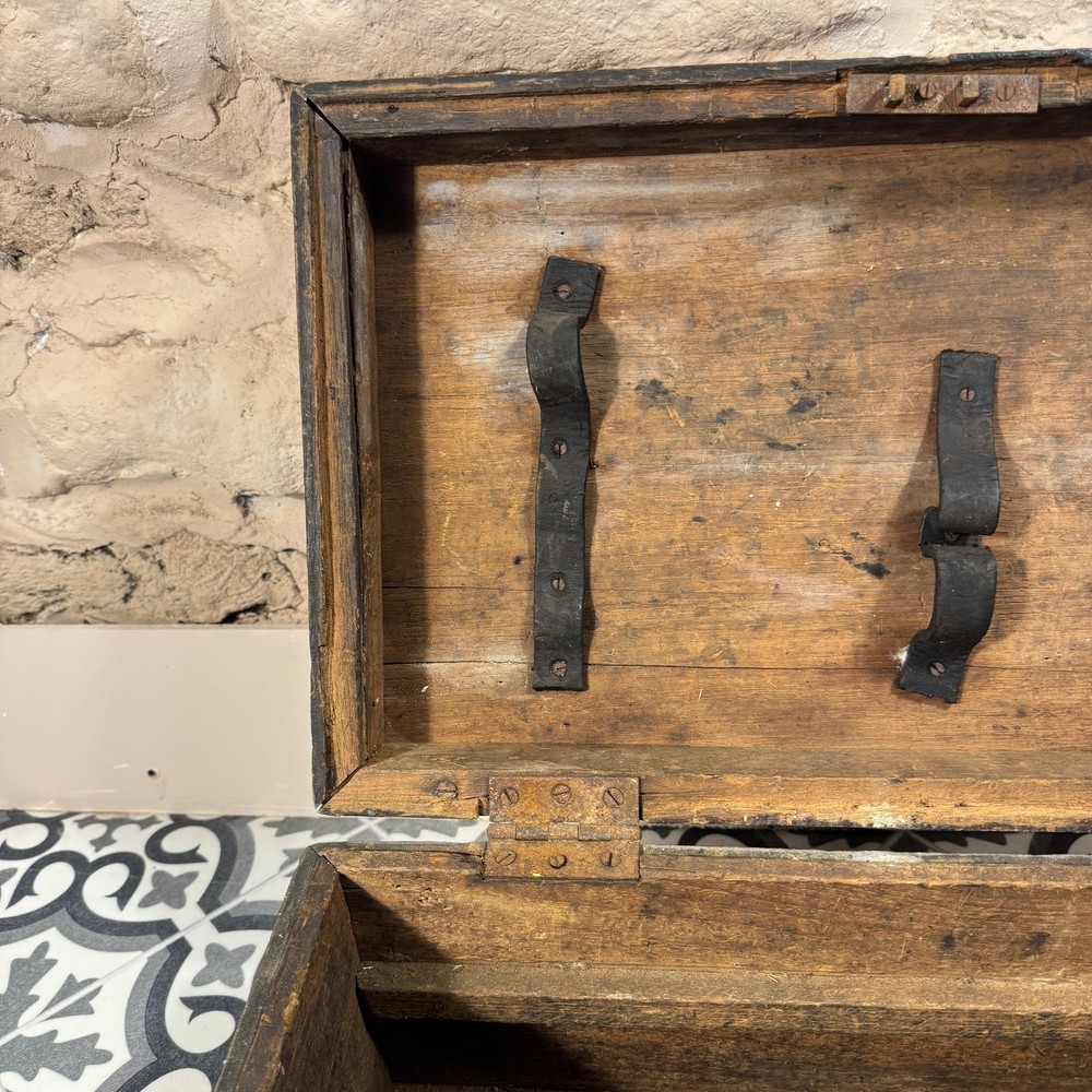 Vintage Workman Tool Chest Pine 1940's Original Iron Hardware
