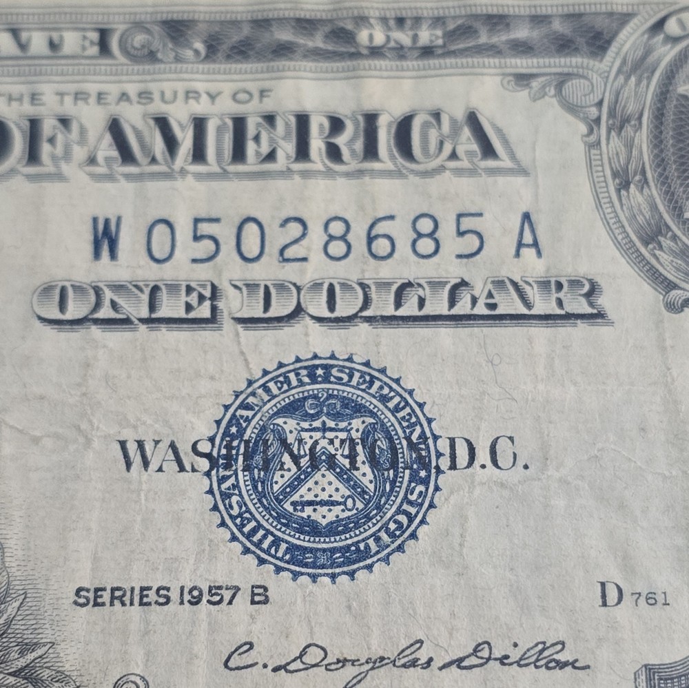 TWO-$1 1957B SERIES SILVER CERTIFICATES