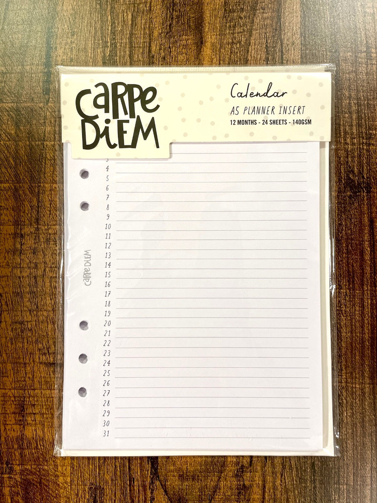 Carpe Diem Undated A5 Monthly Planner Inserts