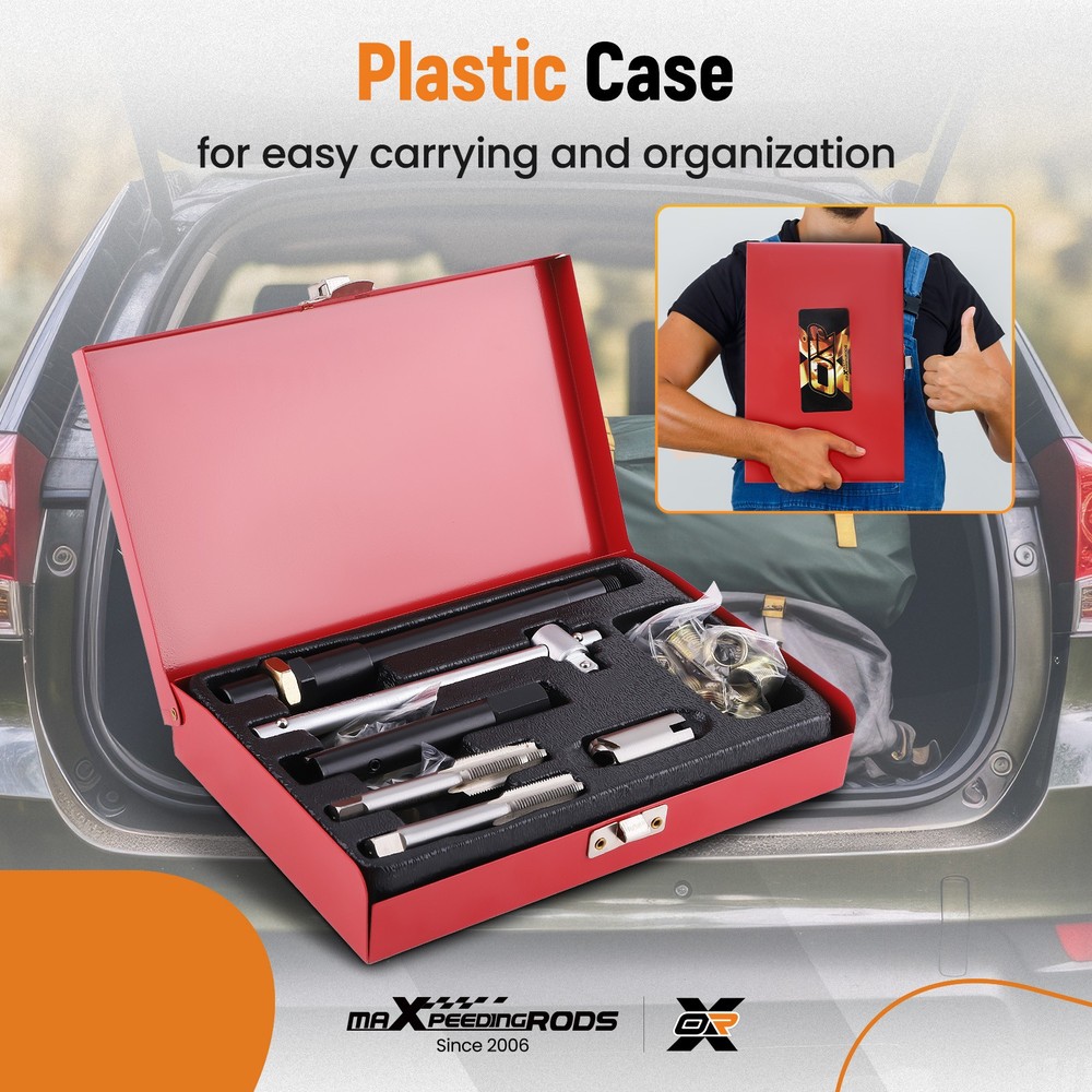 26pc 14mm Spark Plug Thread Tool Set - Fix Stripped Holes in Engine Blocks