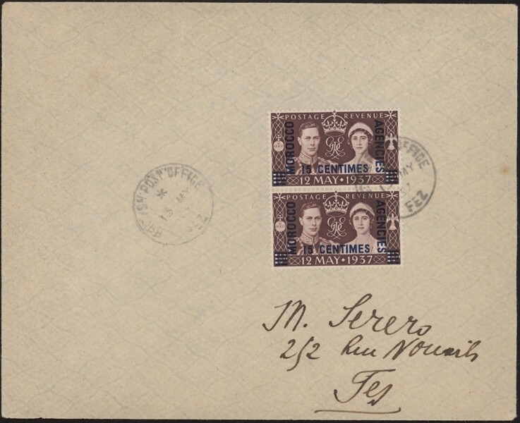 GREAT BRITAIN, 1937, First Day Cornation 82 pair, Fez