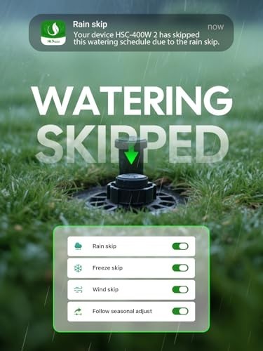 WiFi Smart Sprinkler Controller, App-Enabled Irrigation System, 4 Zones, 16 Plan