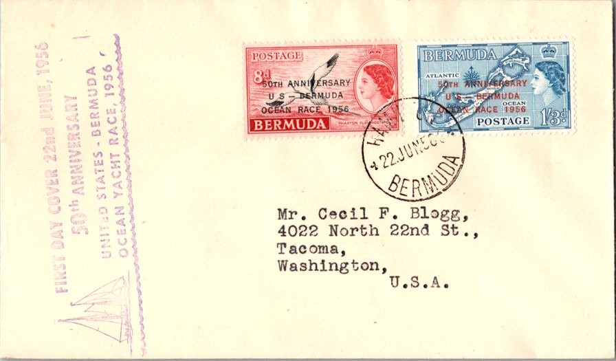 Bermuda Scott 166-167 Typewritten Address.