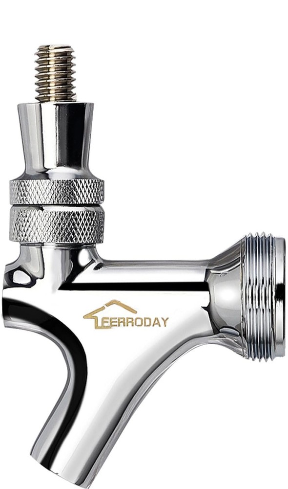 Stainless Steel Core Draft Beer Keg Faucet Polished Brass Beer Faucet for Keg...