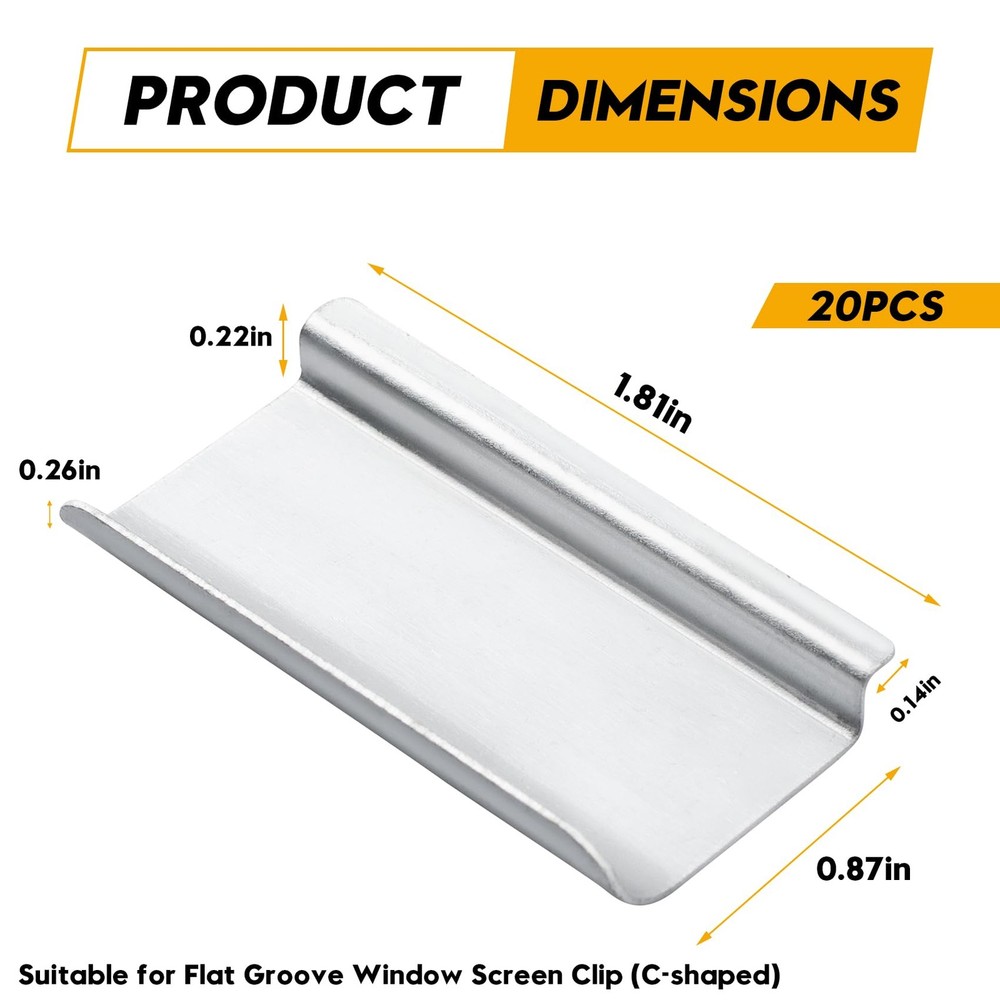 ​​Universal Aluminum Window Screen Pull Tabs 20-Pack Durable UV-Resistant Br...