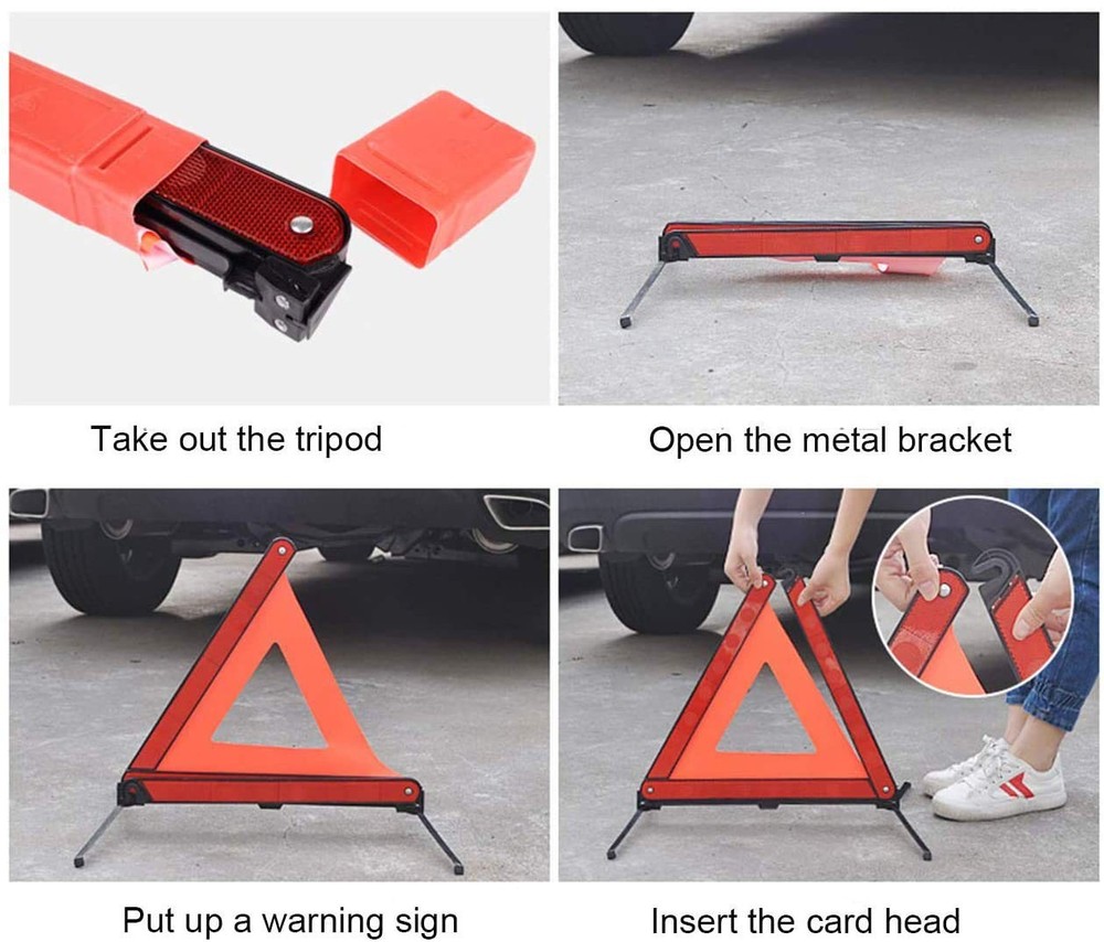 Warning Triangle Euro With Storage Box, ECE RED, 2 Pack