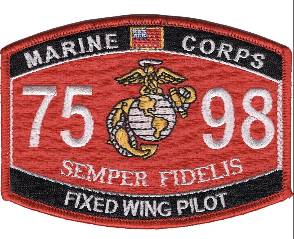 4.5" MARINE CORPS MOS 7598 FIXED WING PILOT EMBROIDERED PATCH