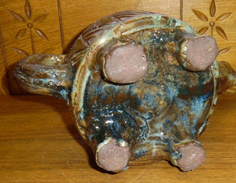 Decorative Studio Art Pottery Turtle Teapot