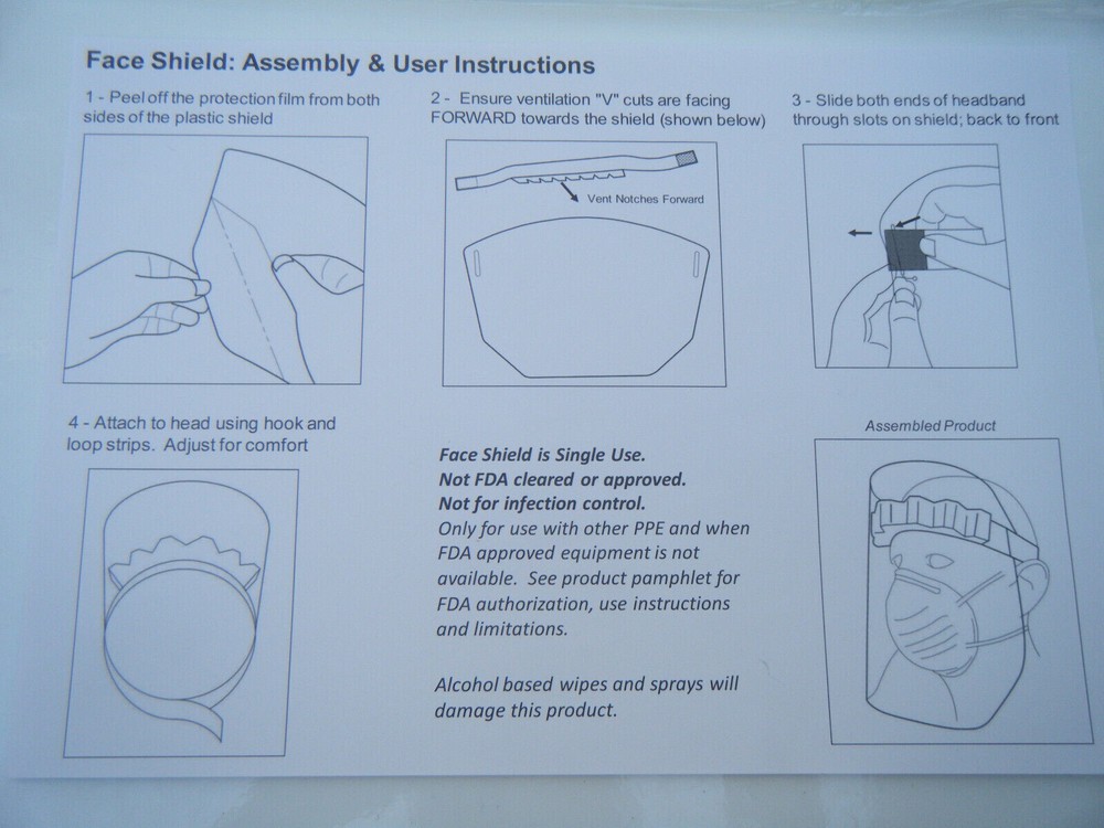 Case of 100 Oakley face shields