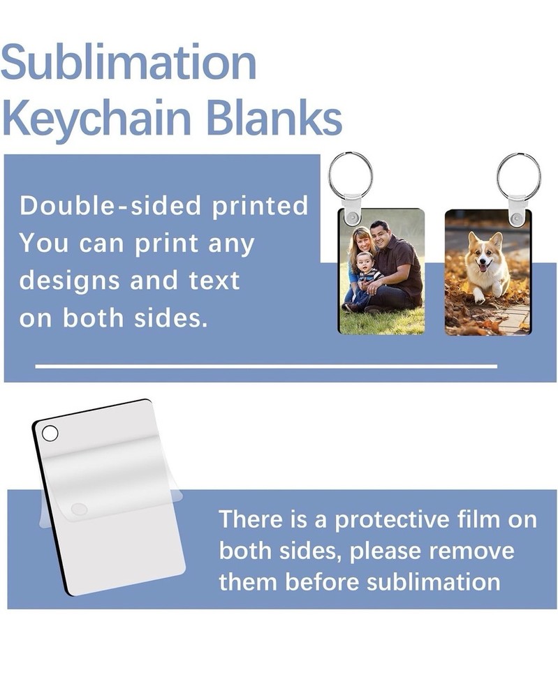 240Pcs Sublimation Keychain Blanks Double Sides 80 MDF Sublimation Keychains Bla