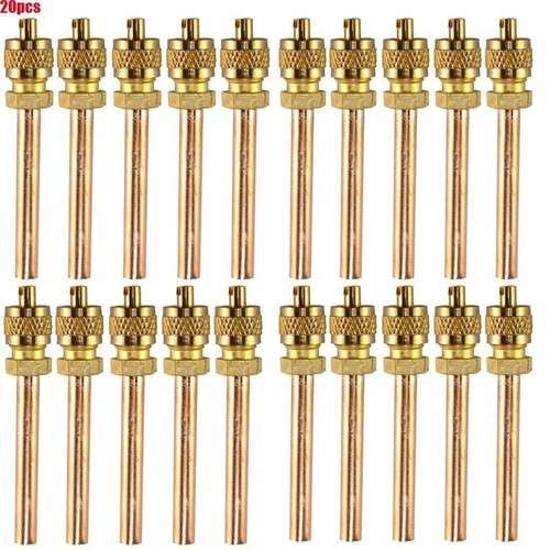 20PC Service/Access Valve 1/4" SAE * 1/4"OD 2.75" Stem Core AC Air Refrigeration
