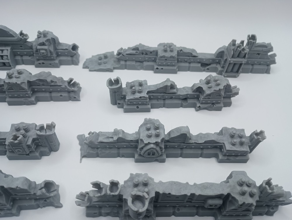 Gothic Sector 75 Sci-Fi Complete Ruined Wall Terrain Set (32mm Scale) [PTO]