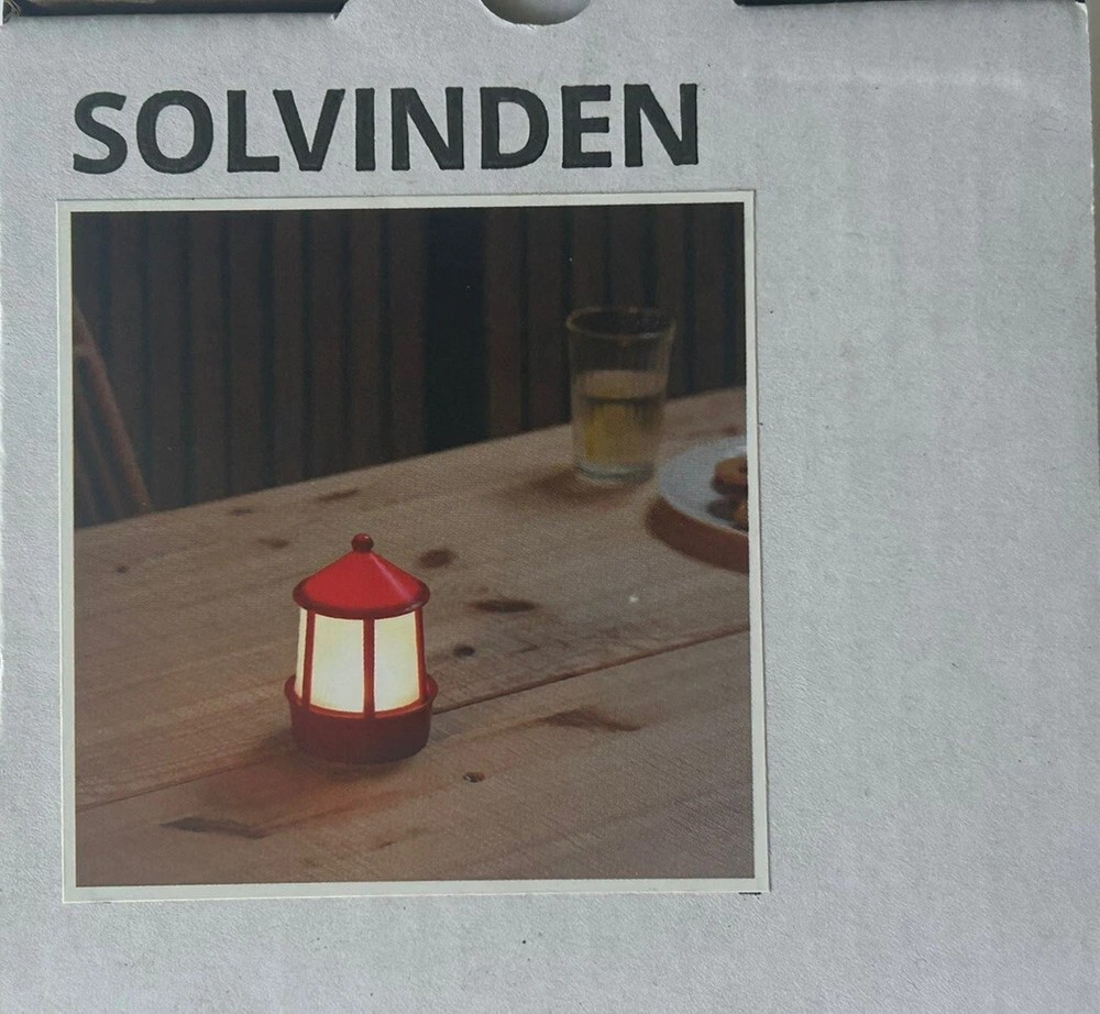 IKea SOLVINDEN LED House Plastic Red 5 " Decorative Light,Table Battery Operated
