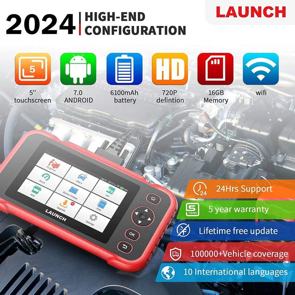 Automotive Code Reader OBD2 Scanner ABS SRS Engine Transmission Diagnostic Tool