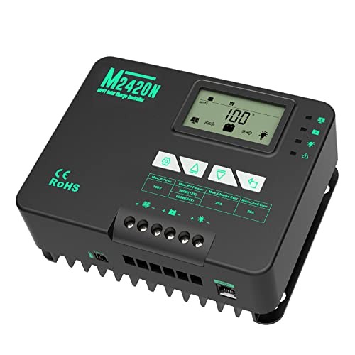MPPT Solar Charge Controller 20 Amp Negative Ground Controller with Bluetooth
