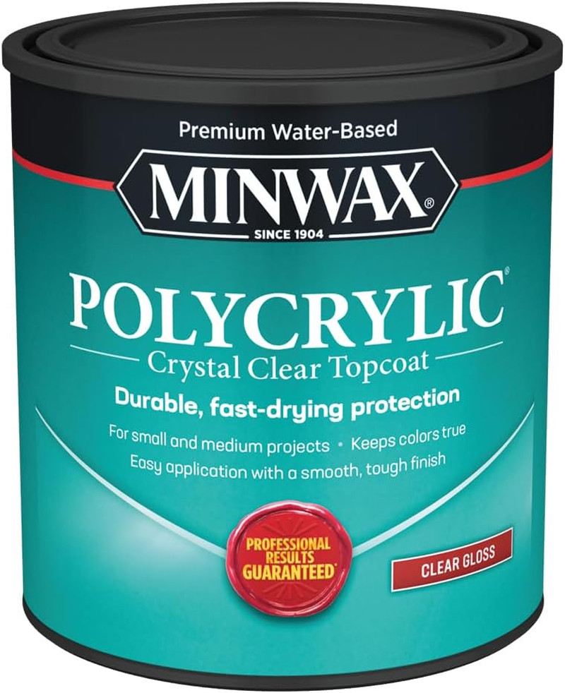 65555 Clear Polycrylic Water-Based Protective Finish Gloss, Quart, 1 Quarts (Pac