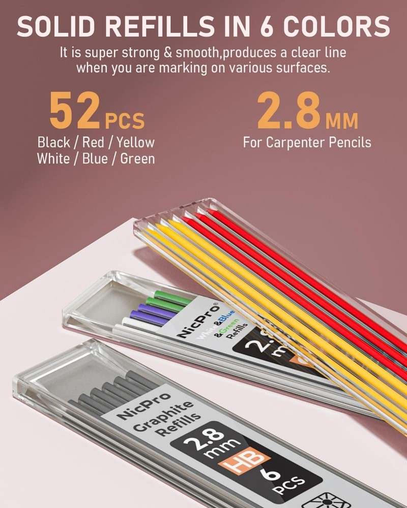 Professional Carpenter Pencil Set with Sharpener