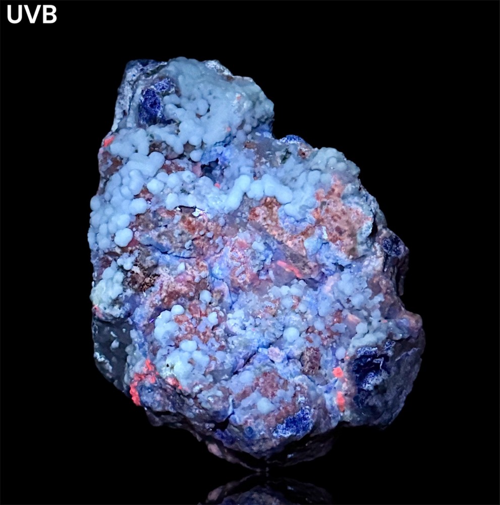 449 Gr. Fluorescent Phosphorescent Rare Blue Sodalite Cluster W/Unknown Bubbles