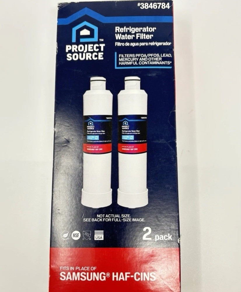 Project Source 3846784 S-2-2 Fridge Water Filter FOR Samsung HAF-CINS - 2 Pack