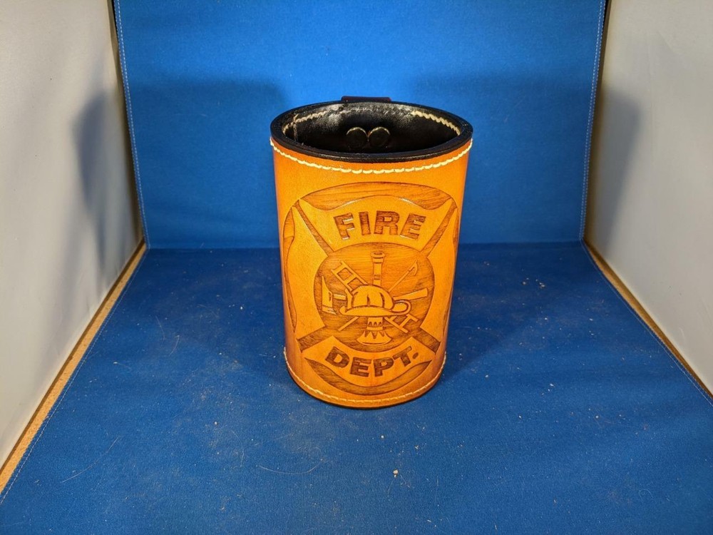 Fire Fighter Leather Mug by Elandah Leather