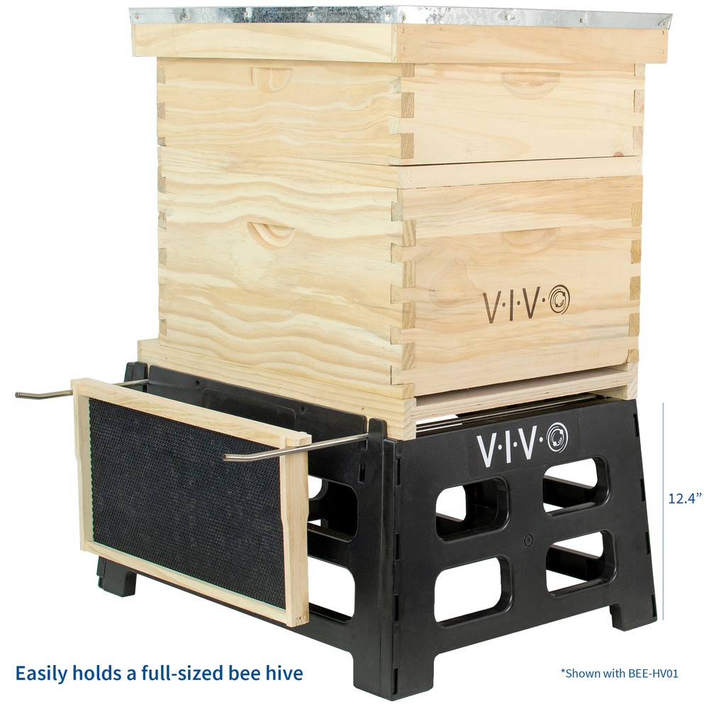 VIVO Black Plastic Bee Hive Stand | Beekeeping Hive Support Tool