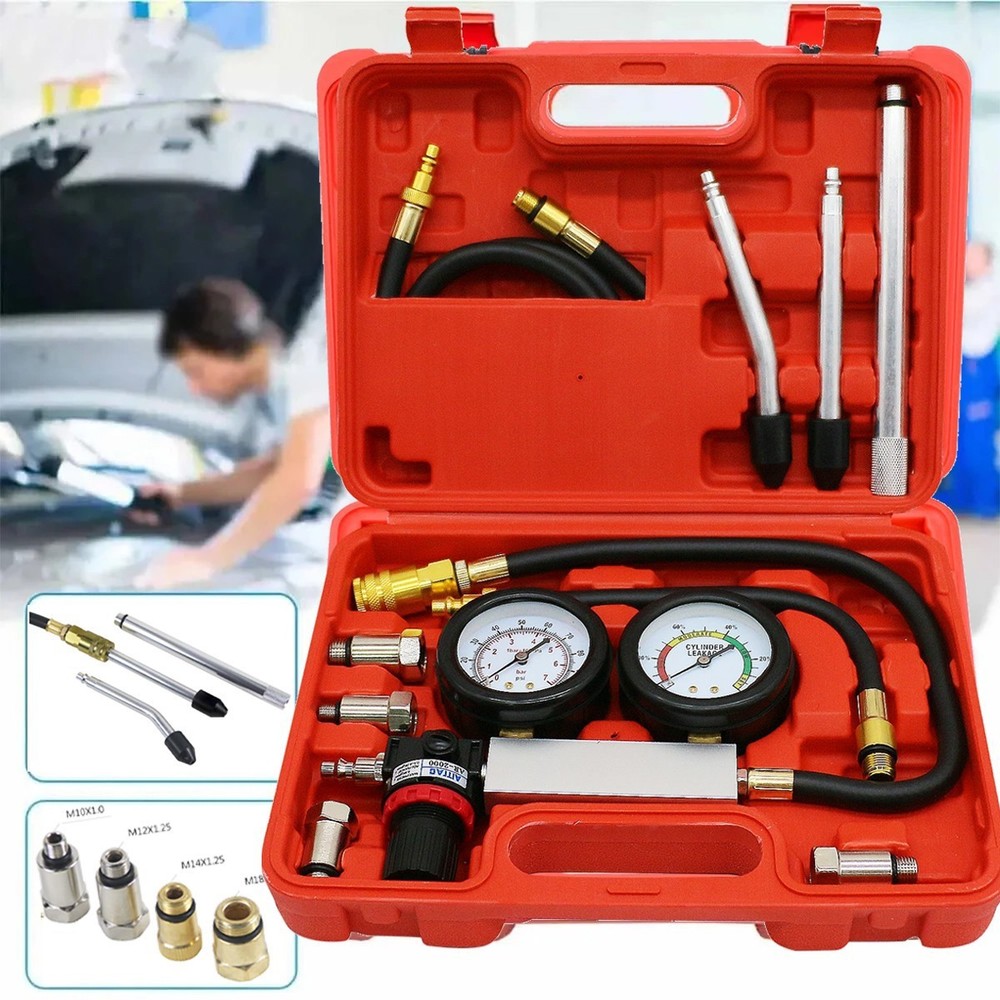 Multi-Function Cylinder Leak Down Tester Gasoline Engine Compression Gauge Test