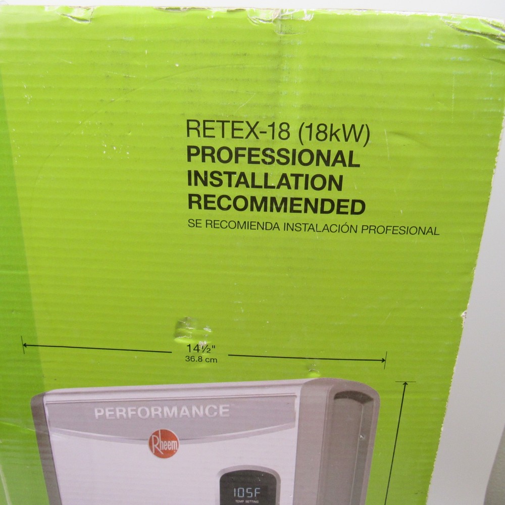 Rheem RETEX-18 Electric Tankless Water Heater Performance 18kW 3.5 GPM 240V NEW