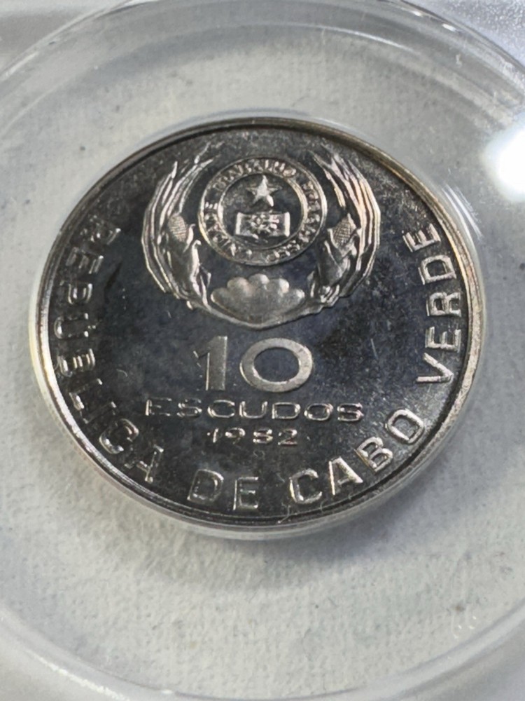 1982 Cape Verde 10 Escudos Graded MS 65 by ANACS