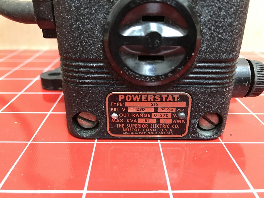 Superior Electric Powerstat Variable Transformer Type 216 0-270V