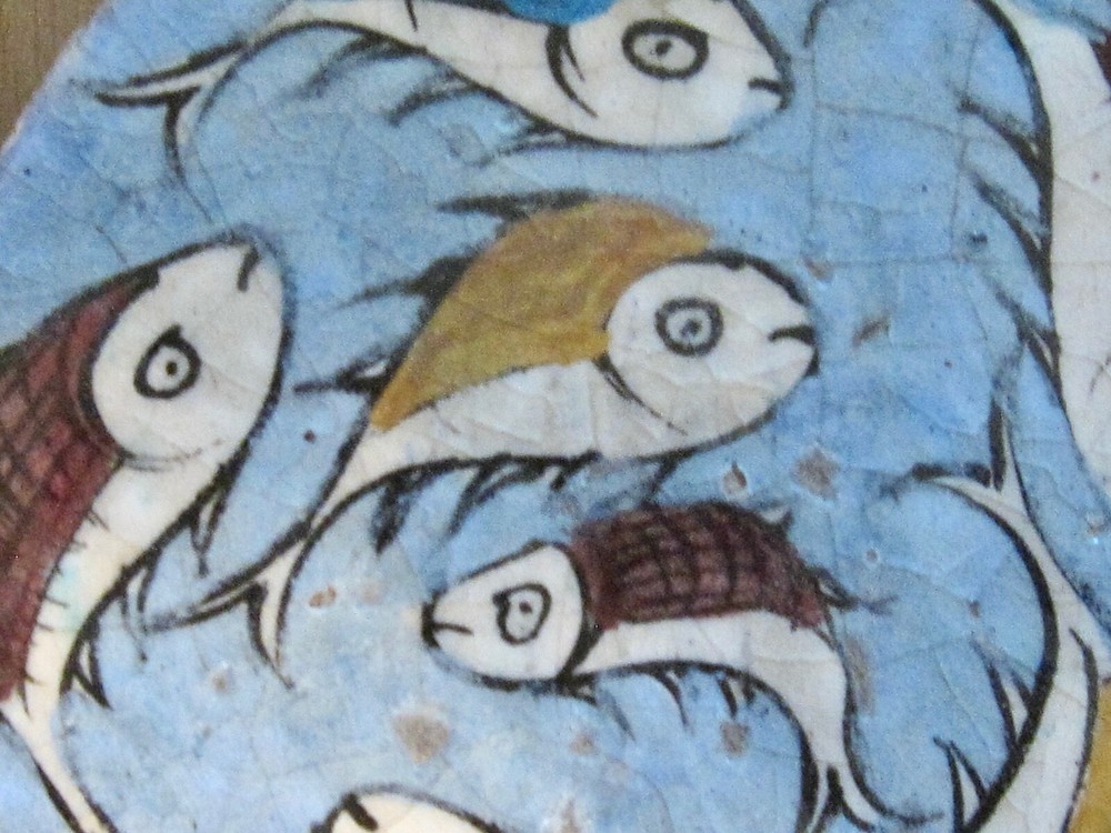 Antique Armenian Polychrome Glazed Tile, from Jerusalem